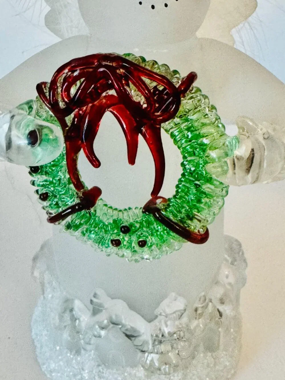 2 JC Penney Home Collection Color Changing Fiber Optic Acrylic Snowman Angel Hol